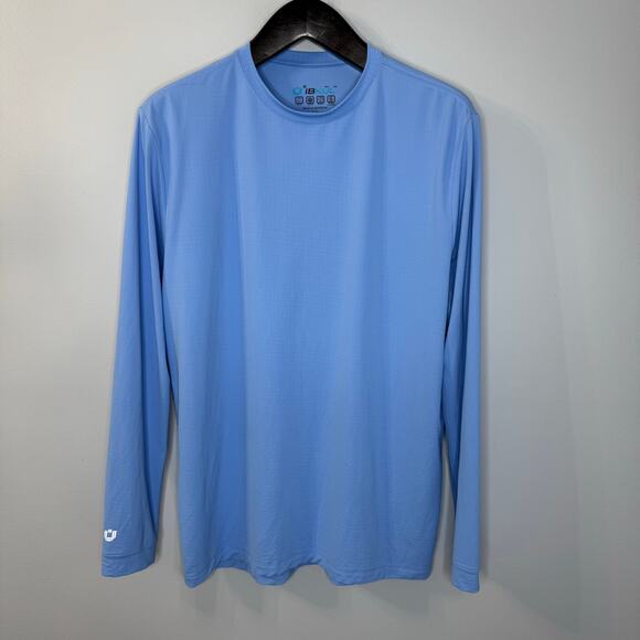 IBKUL Men's Performance Crew Neck Long Sleeve Blue Lightweight Sz M - Picture 1 of 7